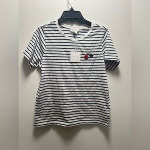 NEW CYNTHIA ROWLEY Blue and White Stripped Shirt size: M